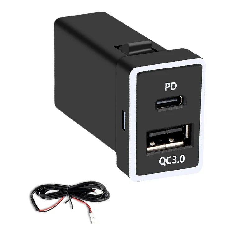 Bluejw QC3.0 PD USB Car Charger for Toyota Hiace 200 Series - Type C Power Socket Adapter with Blue LED, Easy Install - Automobile Charger - Image 2